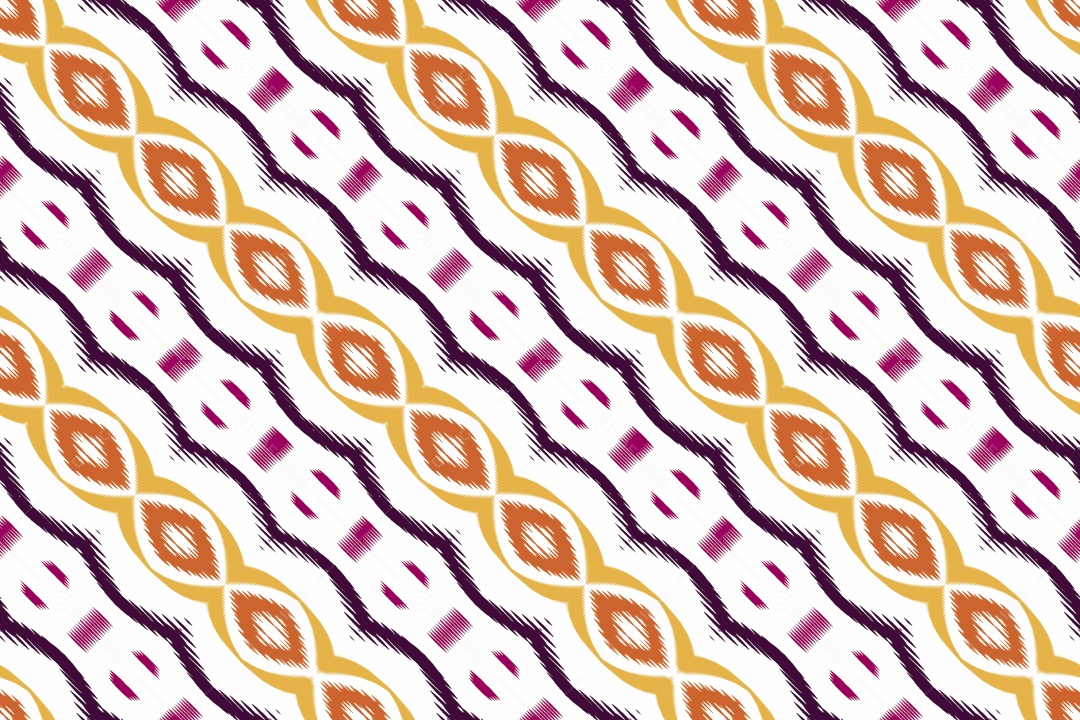 Fundo Tribal Bornéu Textura Tecido Estampa Ilustração Colorida Vetor EPS