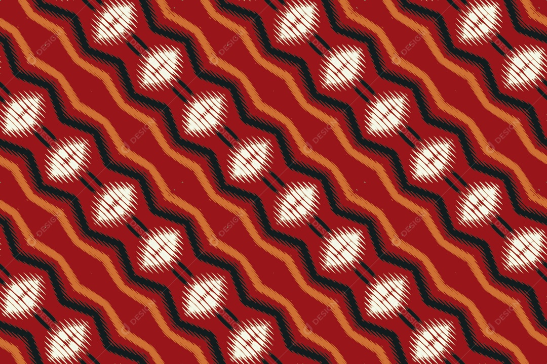 Ilustração de Fundo Tribal Bornéu Textura Tecido Estampa Colorida Vetor EPS