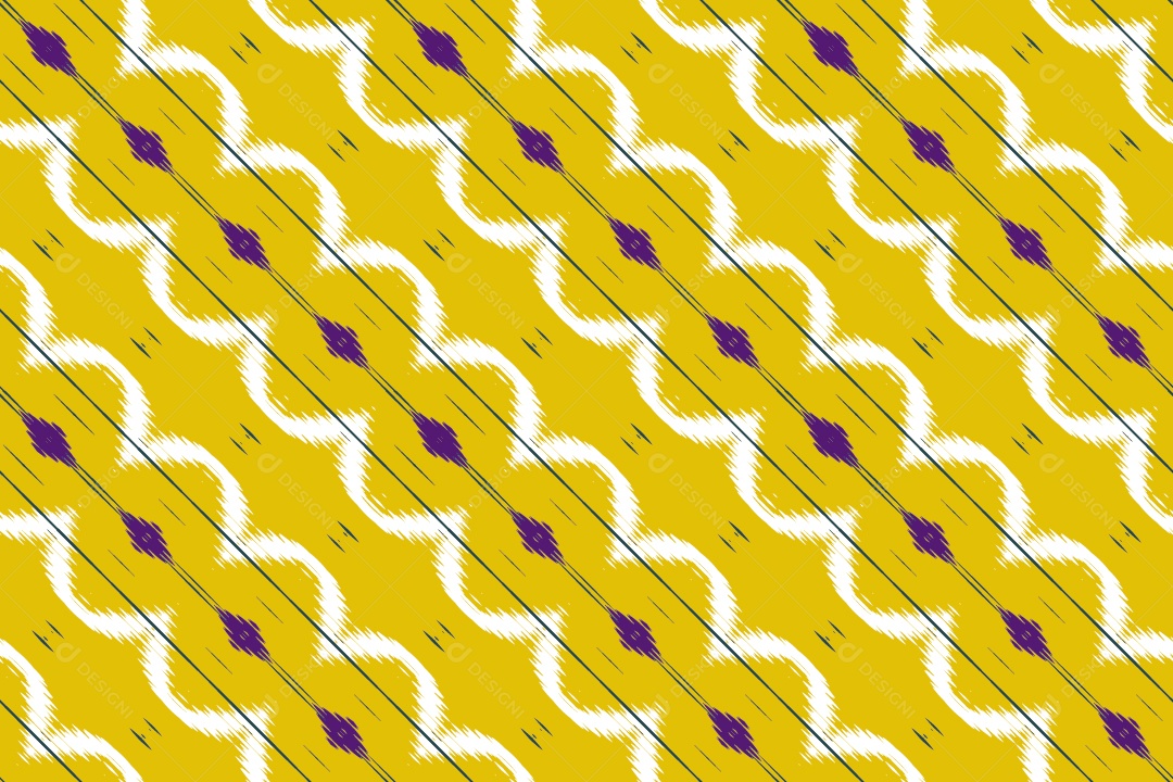 Fundo Tribal Bornéu Textura Tecido Estampa Ilustração Amarelo e Roxo Vetor EPS