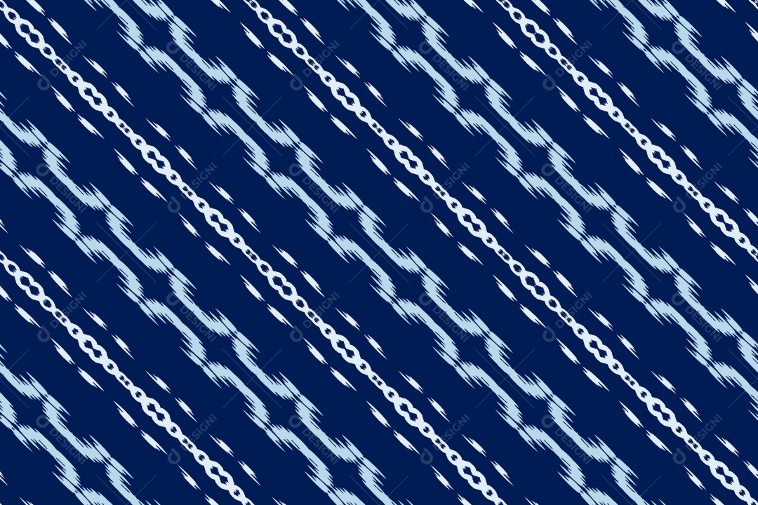 Fundo Tribal Bornéu Textura Tecido Estampa Ilustração Azul Claro e Azul Escuro Vetor EPS