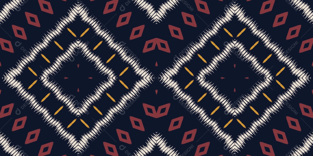 Padrão sem Emenda de Origem Étnica Tribal Ilustração Colorida Vetor EPS