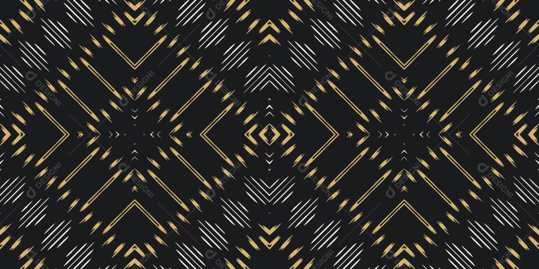 Ilustração Padrão Sem Emenda de Origens Tribais e Florais Colorida Vetor EPS