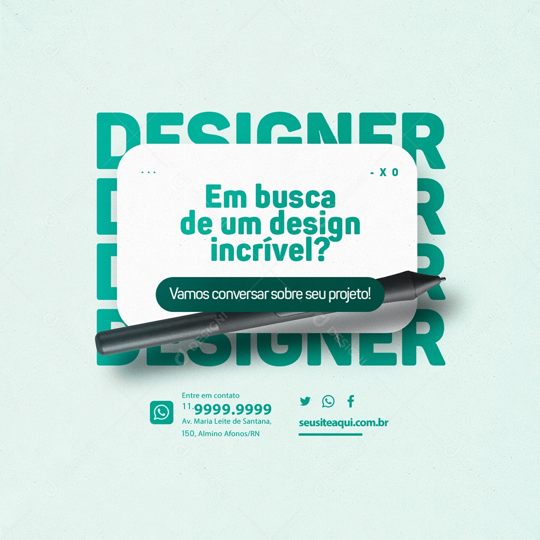 Designer Gráfico Em Busca de um Design Incrível Social Media PSD Ediitável