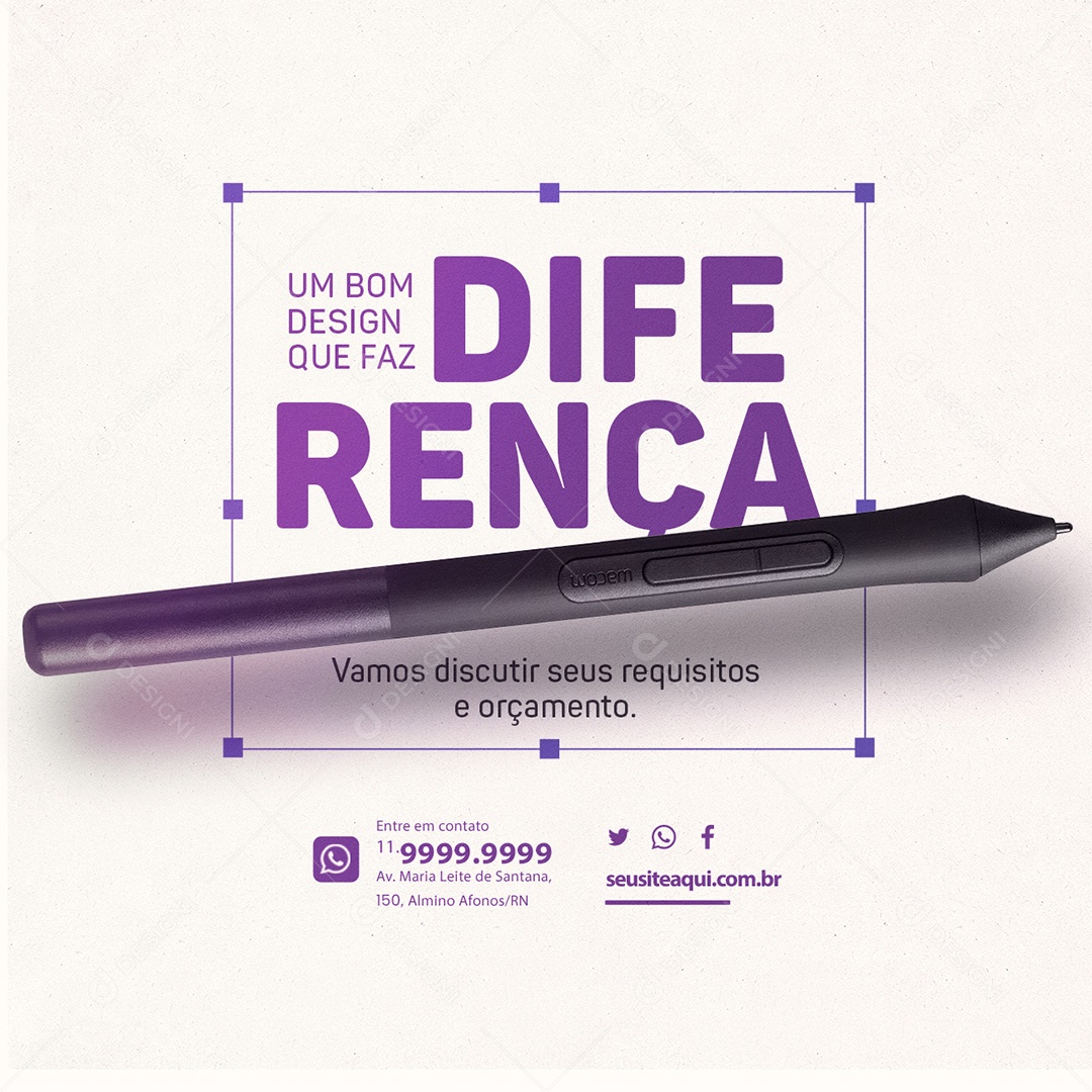 Designer Gráfico Um Bom Design que Faz Diferença Vamos Discutir seus Requisitos e Orçamento Social Media PSD Editável