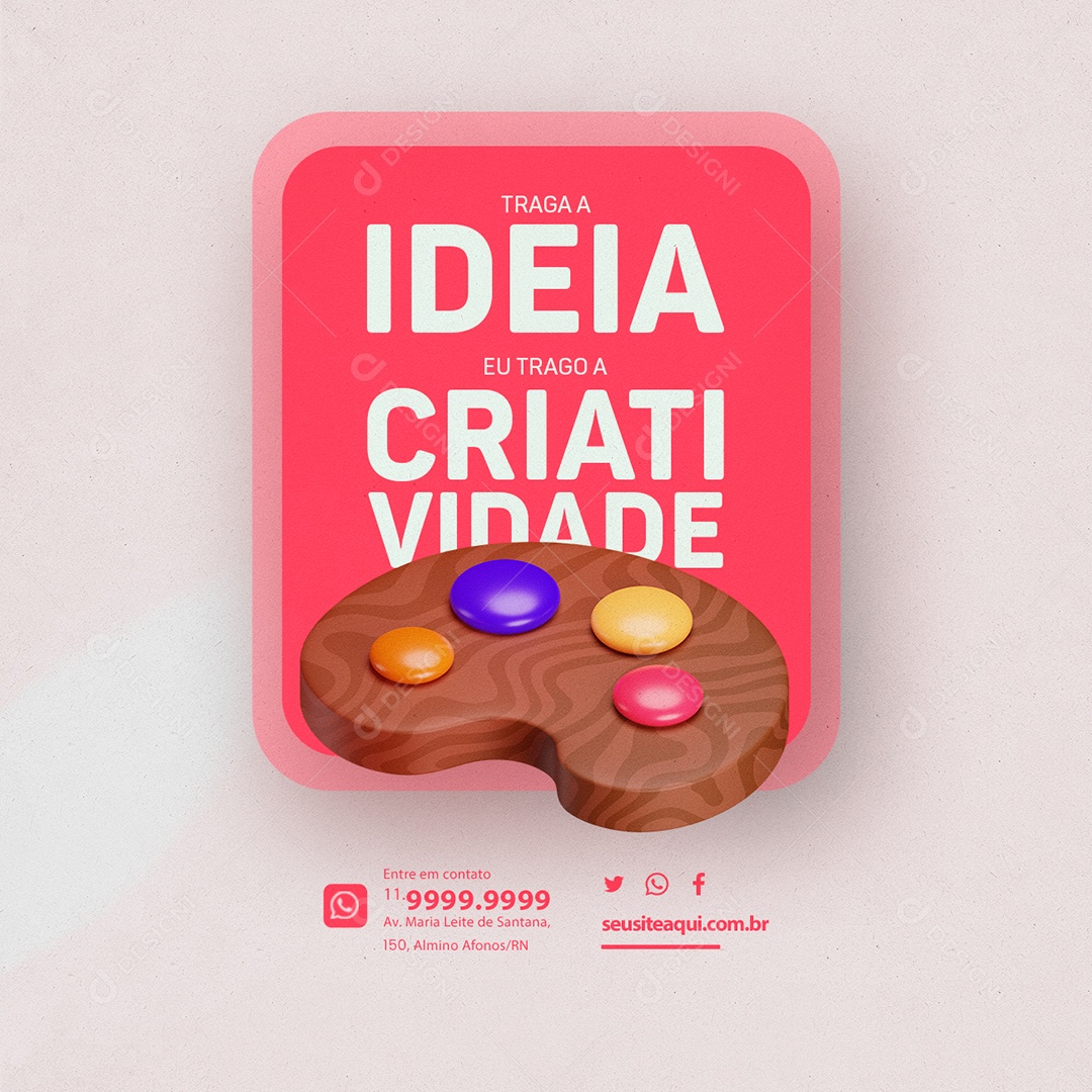 Designer Gráfico Traga a Ideia Eu Trago a Criatividade Social Media PSD Editável
