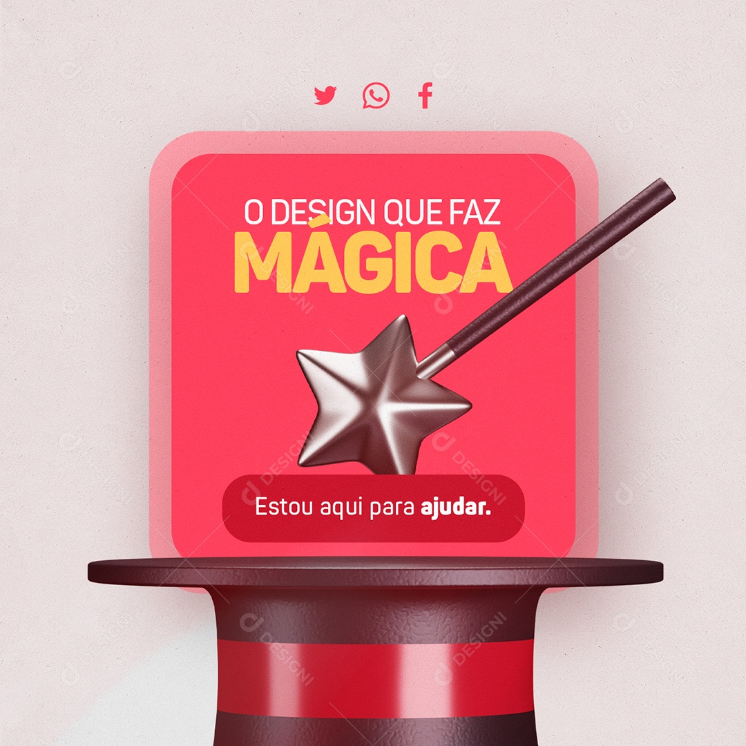 Designer Gráfico O Design que Faz Mágica Estou aqui para Ajudar Social Media PSD Editável