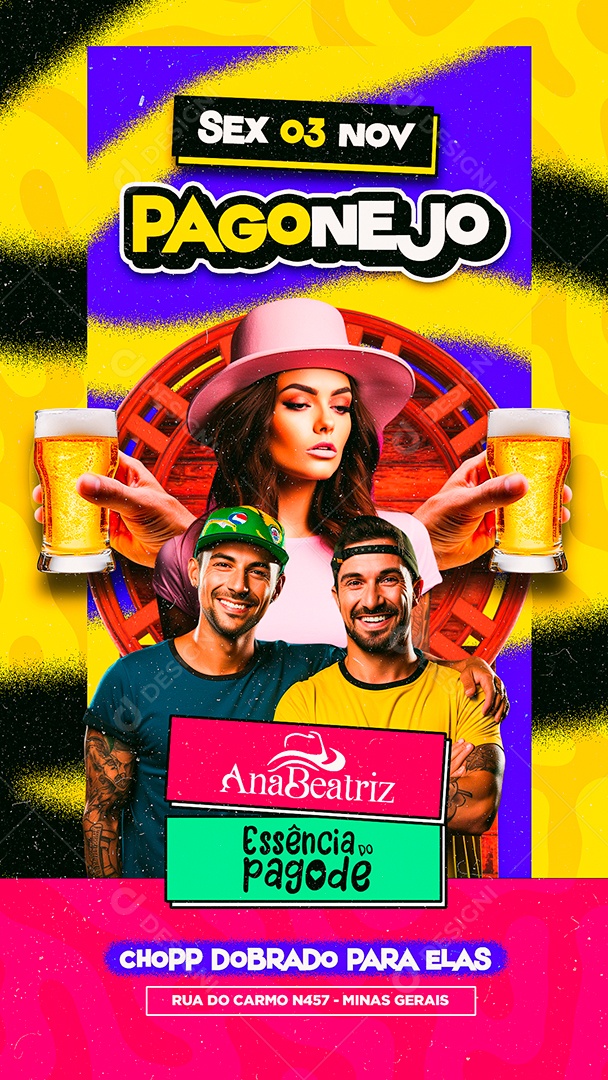 Story Flyer Pagonejo Ana Beatriz Essência Do Pagode Social Media PSD Editável