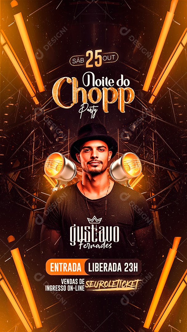 Story Flyer Noite Do Chopp Party Gustavo Fernades Social Media PSD Editável