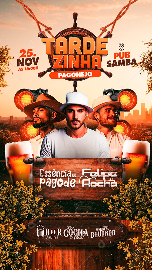 Story Flyer Tardezinha Pagonejo Essência do Pagode Felipe Rocha Social Media PSD Editável