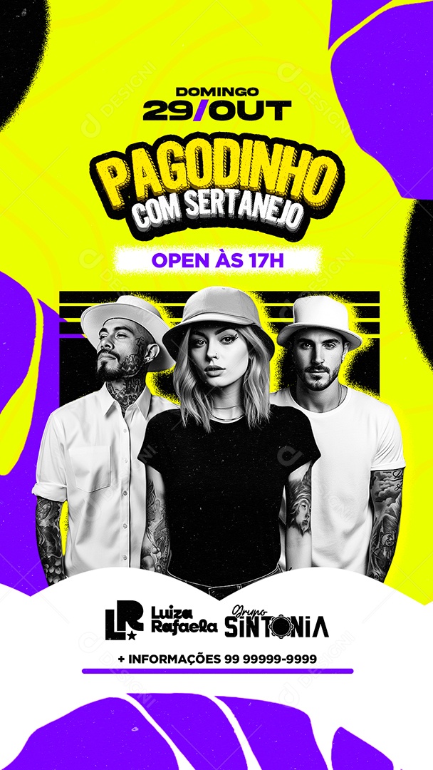 Story Flyer Pagodinho Com Sertanejo Luiza Rafaela Grupo Sintonia Social Media PSD Editável