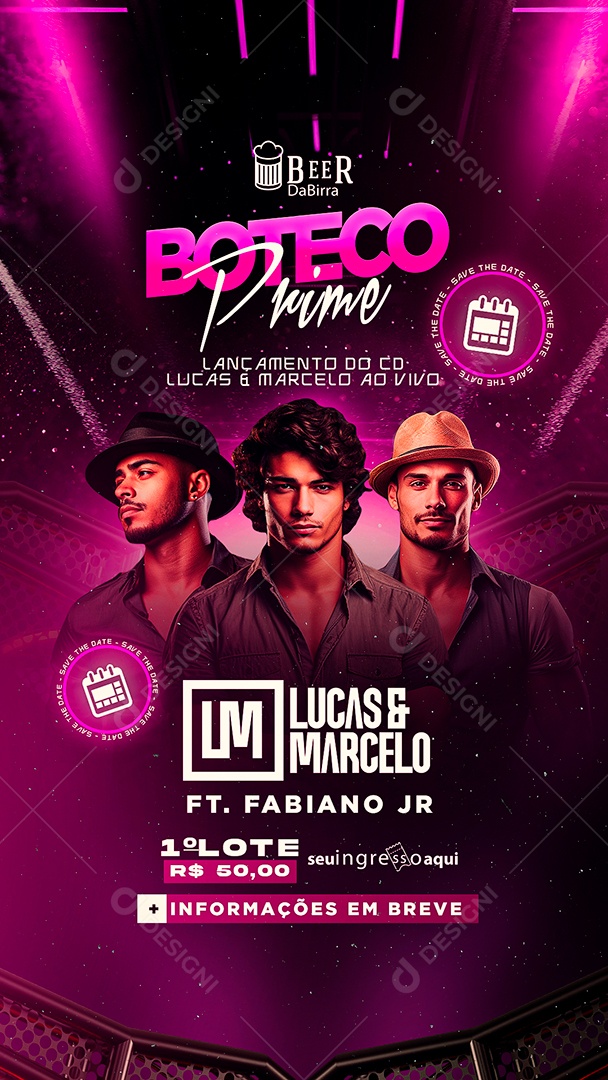 Story Flyer Boteco Prime Lucas & Marcelo Social Media PSD Editável