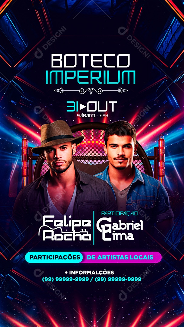 Story Flyer Boteco Imperium Felipe Rocha Participação Gabriel Lima Social Media PSD Editável