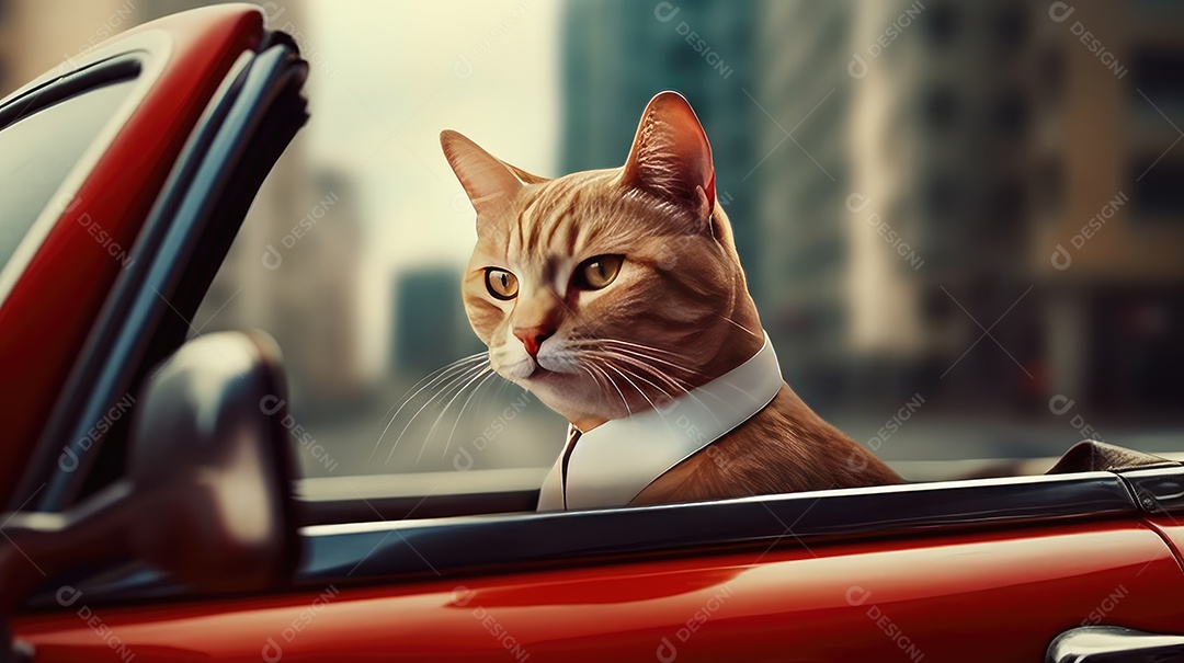 Gato andando de carro