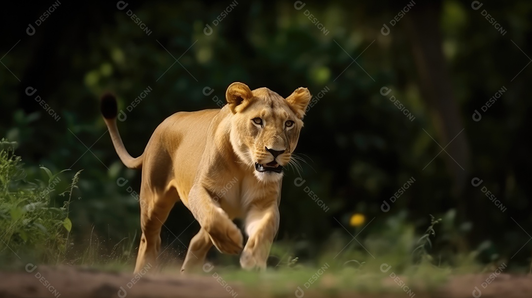 Uma linda leoa feroz