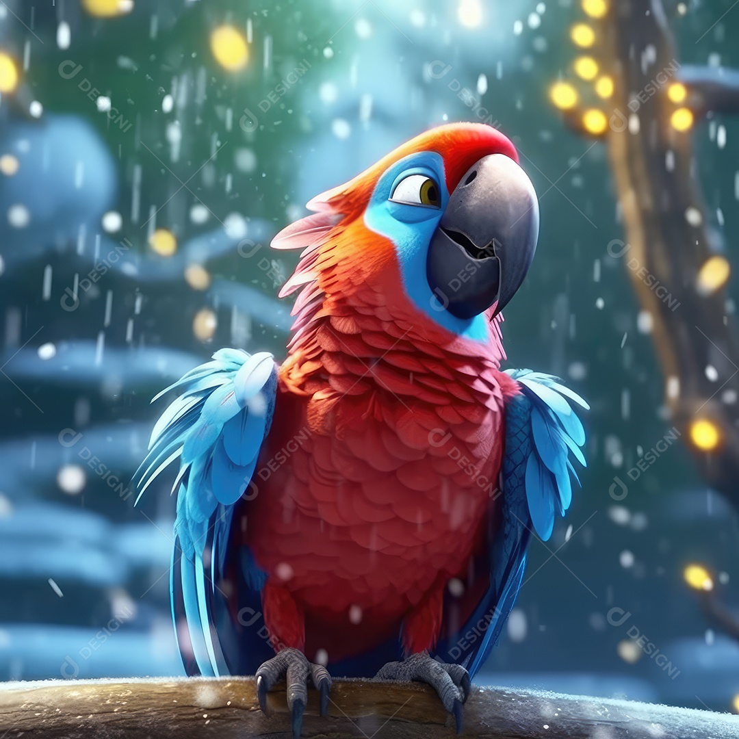 Uma linda ararinha feliz