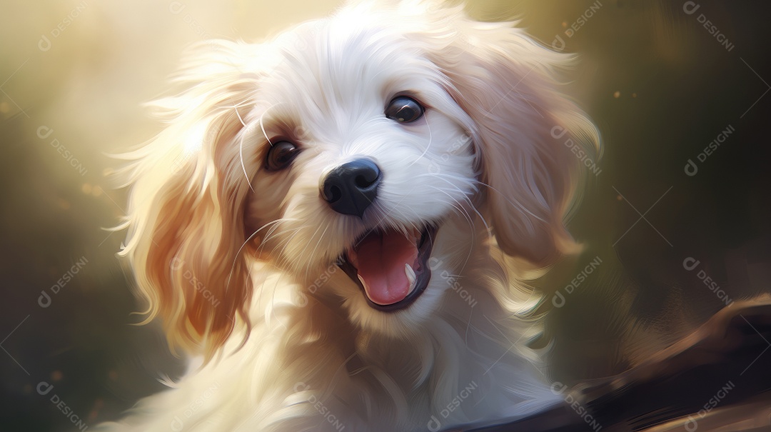 Um lindo filhotinho de cachorro na natureza