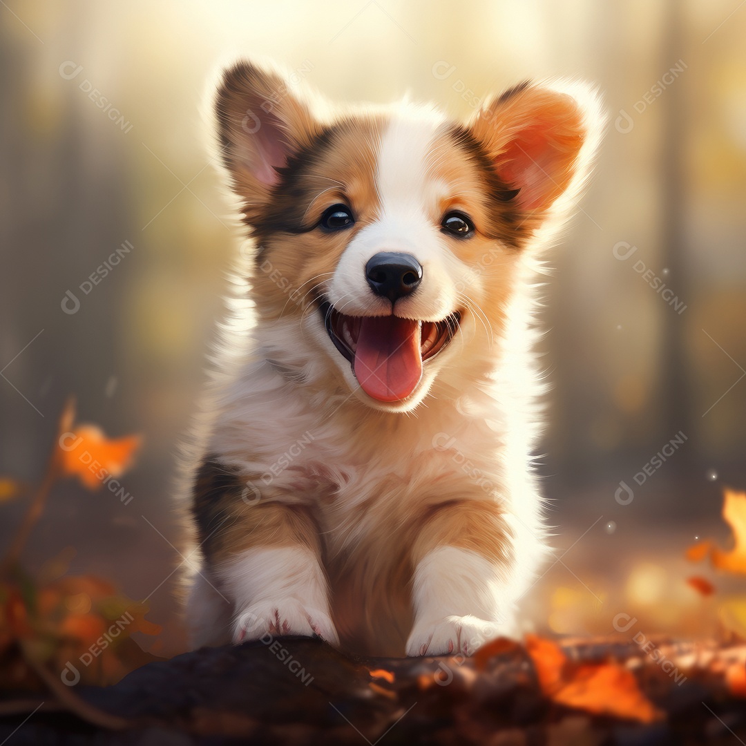 Um lindo filhotinho de cachorro na natureza