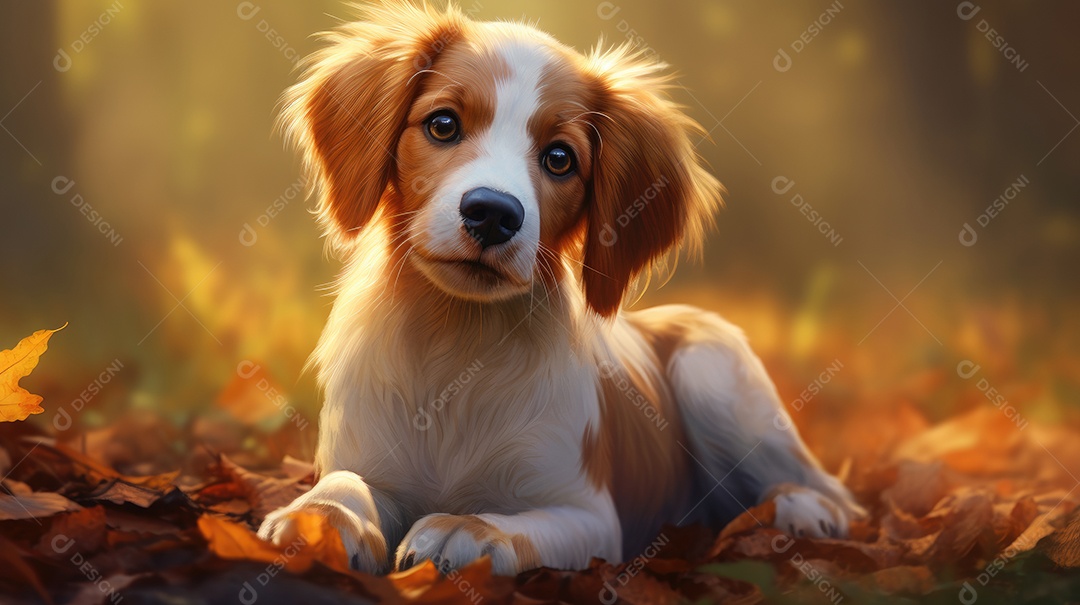 Um lindo cachorrinho filhote deitado