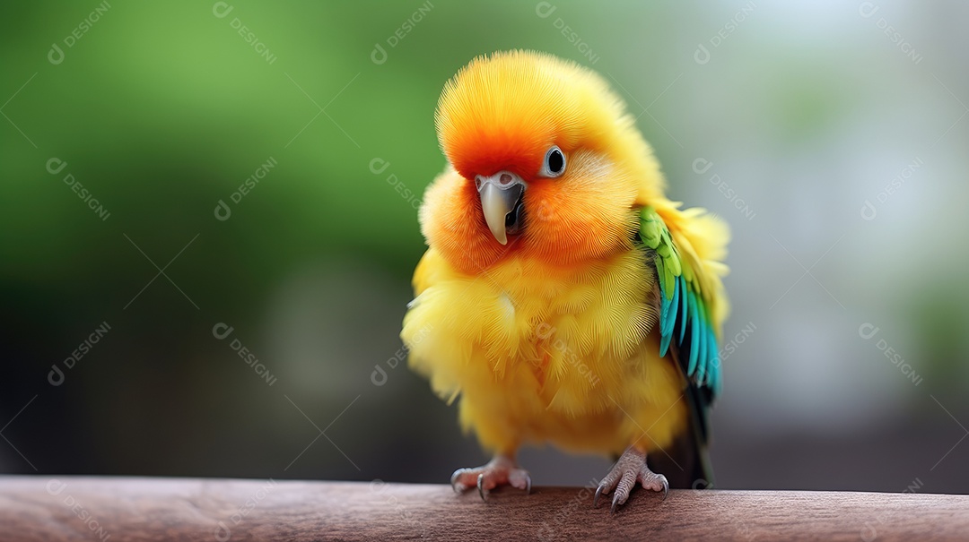 Uma agapórnis filhote linda em um galho