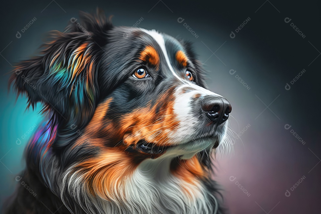 Cachorro peludo com olhar triste