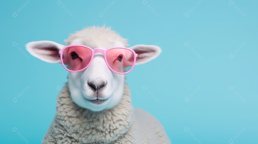 Ovelha engraçada com óculos de sol
