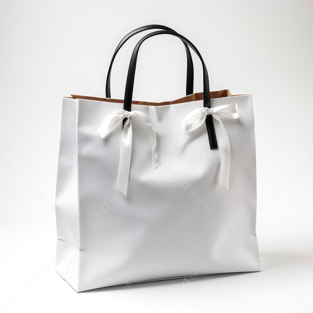 Bolsa de couro branca com alça preta linda