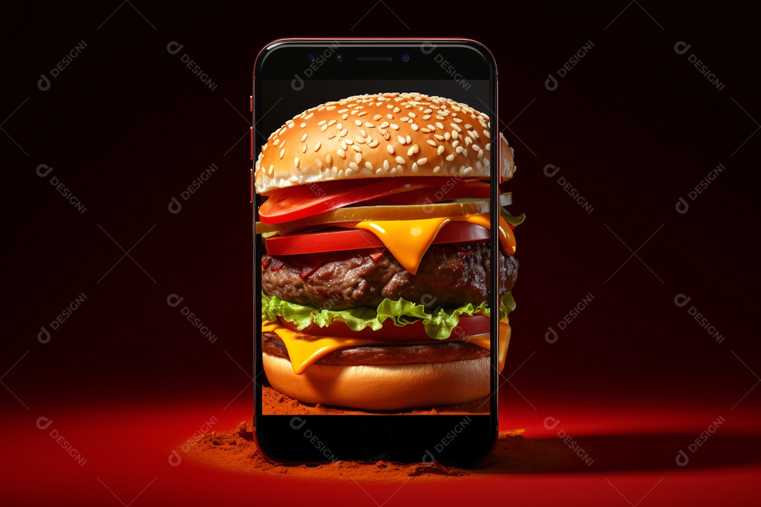 Hamburguer saboroso em fundo preto