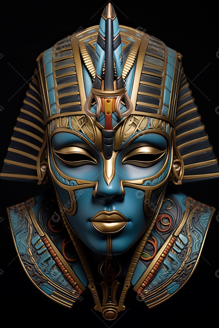 Máscara egipsia colorida