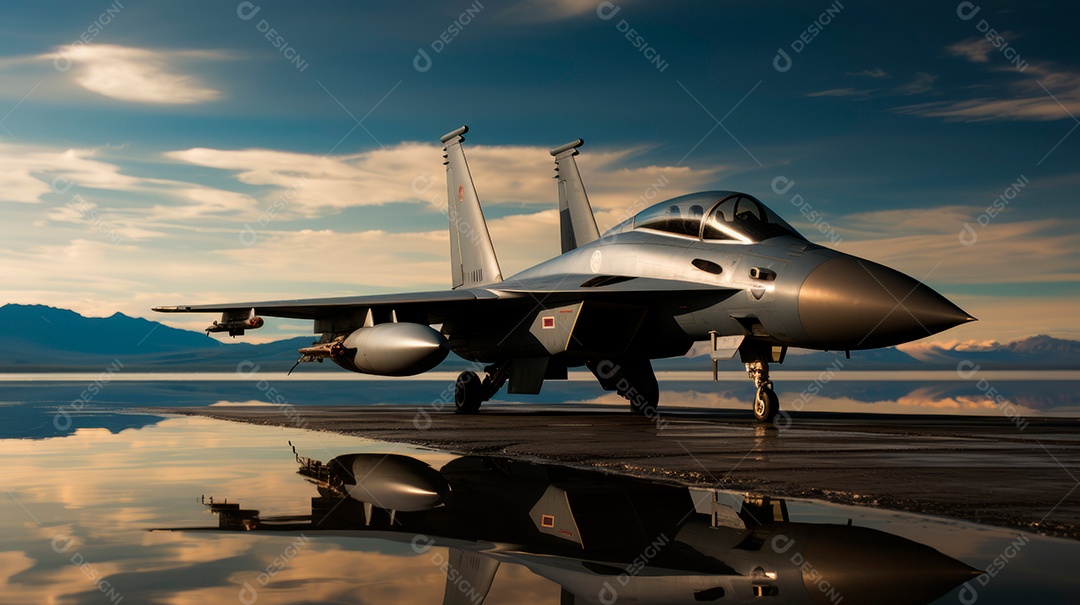 Avião de combate sobre um voo.