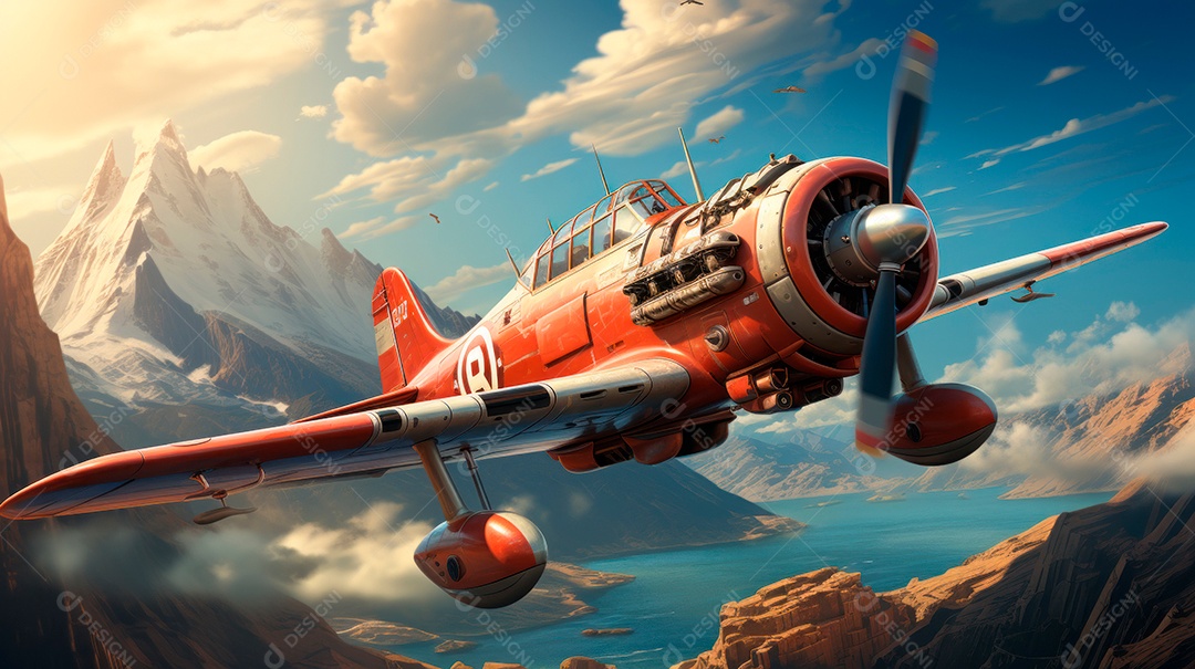 Avião de combate sobre um voo.