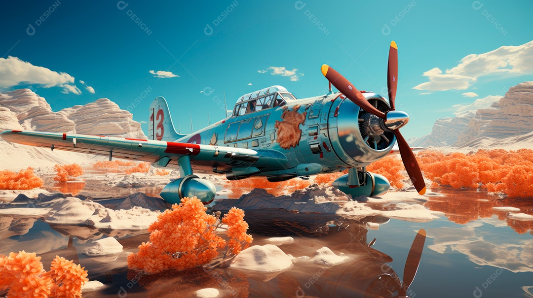 Avião de combate sobre um voo.