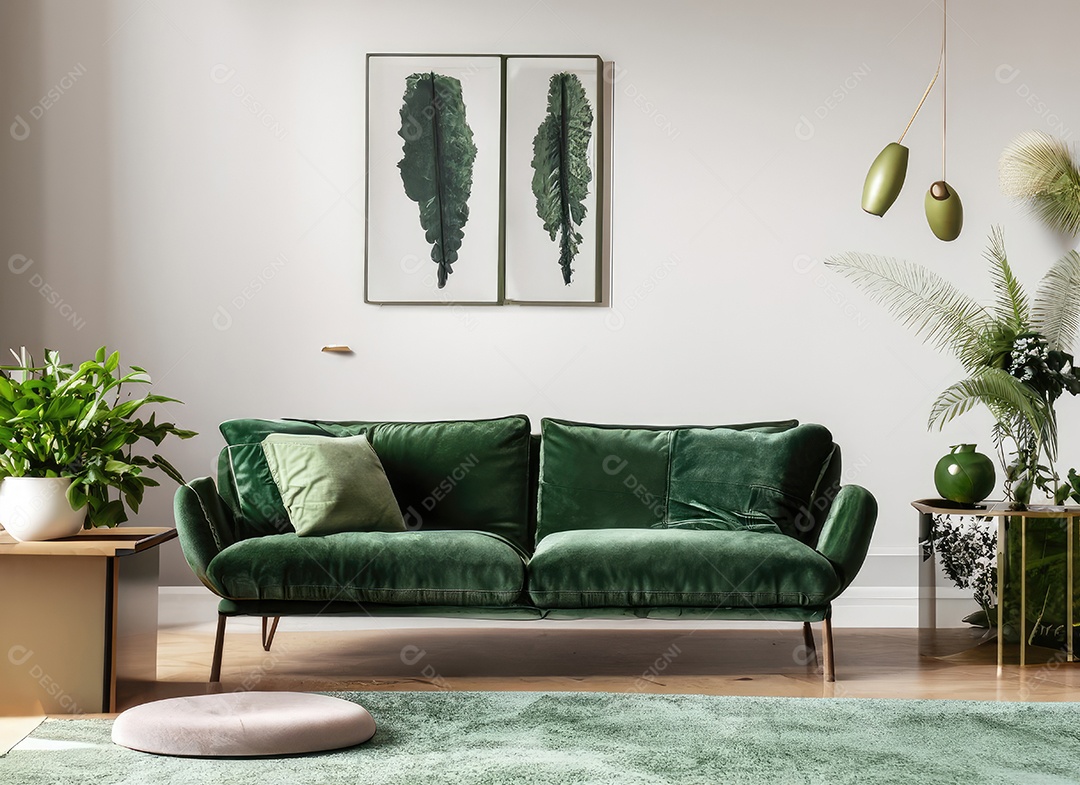 Sala de estar escandinava elegante