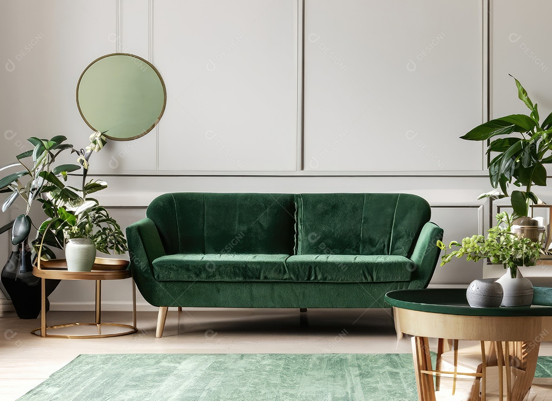 Sala de estar escandinava elegante