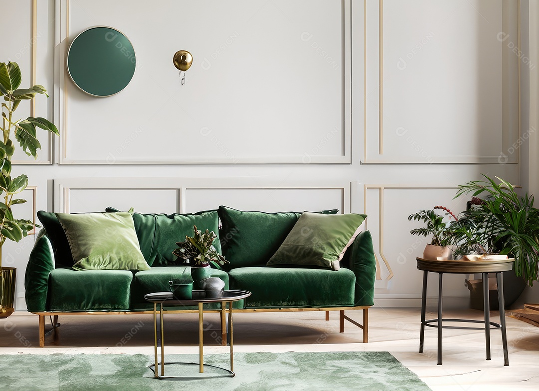 Sala de estar escandinava elegante