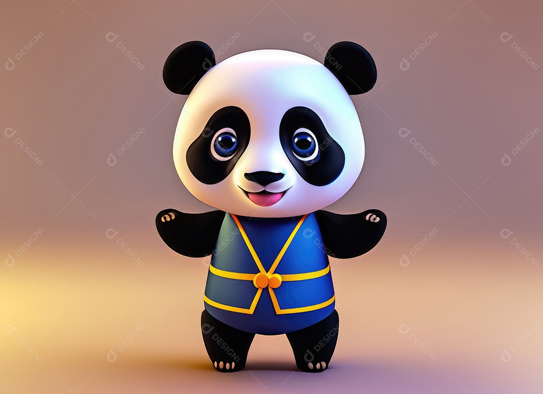Animação de desenho animado Bebê Panda Chinês