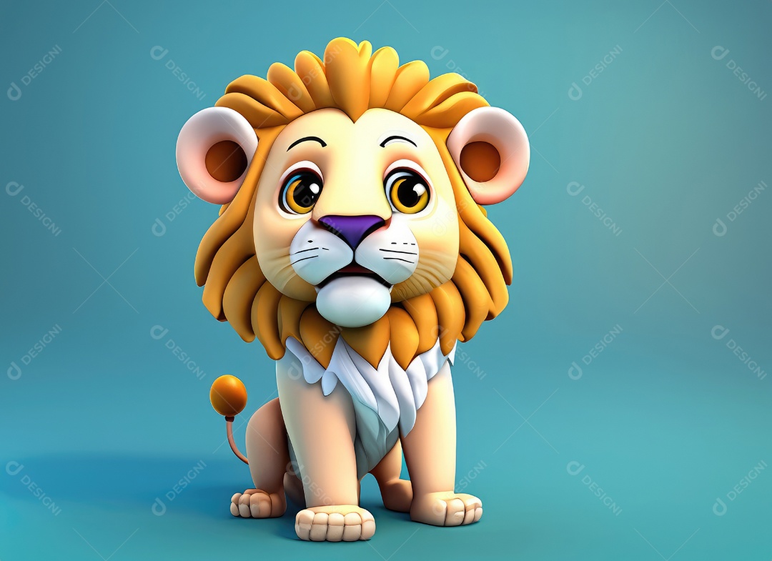 Leão de animação de desenho animado Bebê