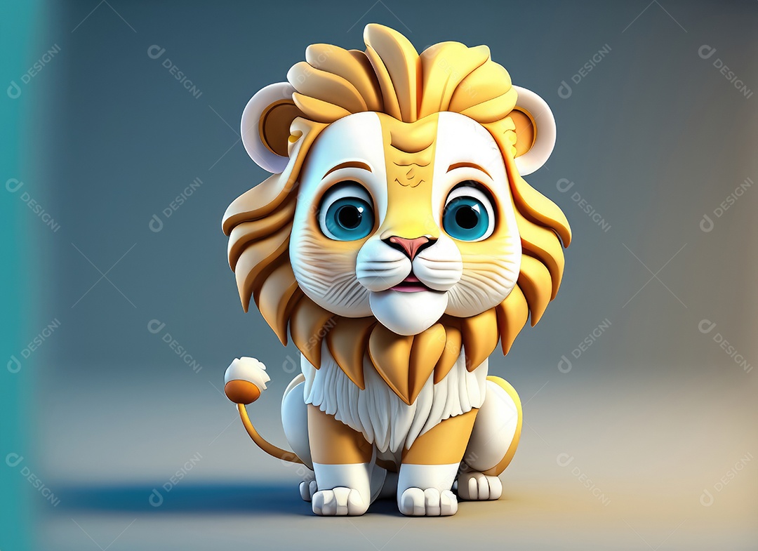 Leão de animação de desenho animado Bebê