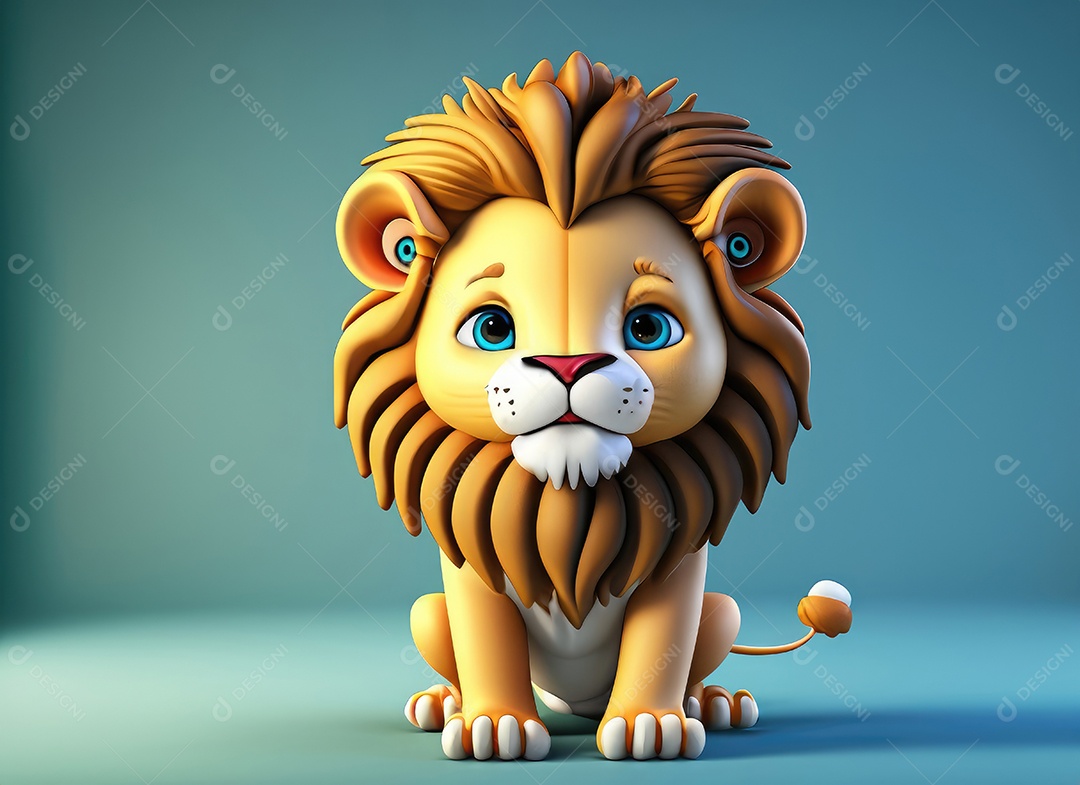 Leão de animação de desenho animado Bebê