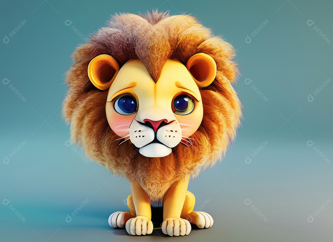 Leão de animação de desenho animado Bebê
