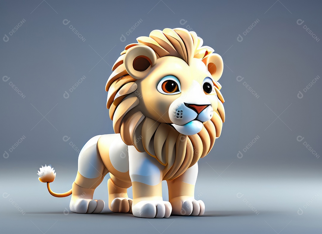 Leão de animação de desenho animado Bebê