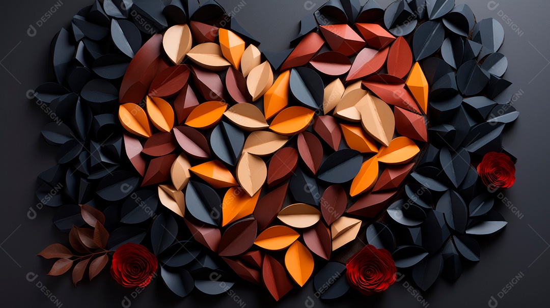 Coração sobre fundo isolado com formato difente.