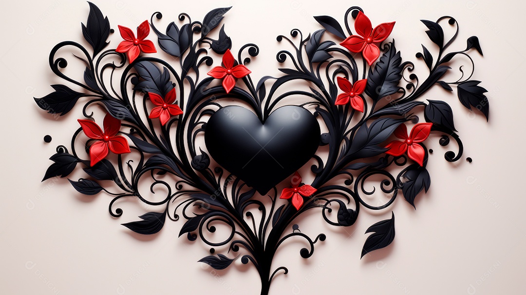 Coração sobre fundo isolado com formato difente.