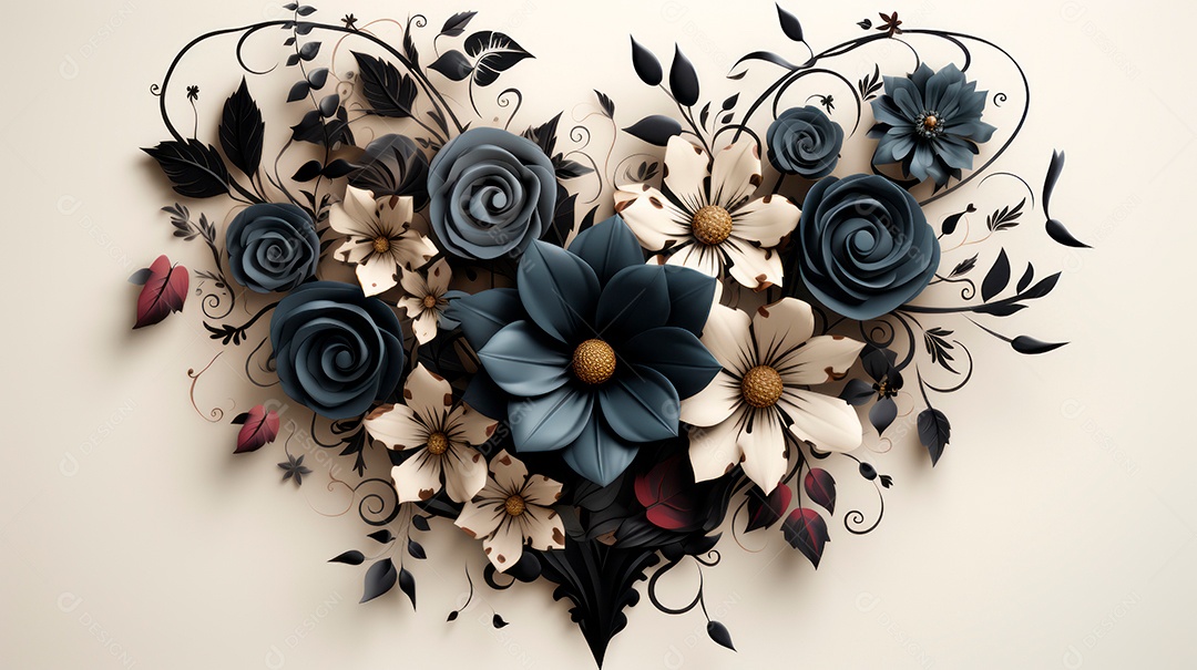 Coração sobre fundo isolado com formato difente.