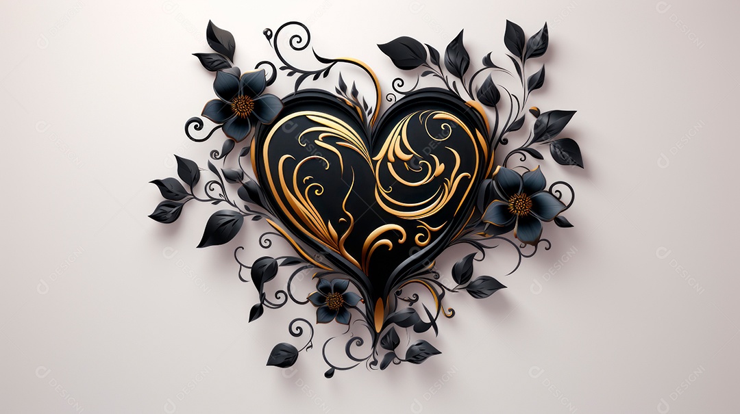 Coração sobre fundo isolado com formato difente.