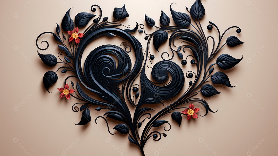 Coração sobre fundo isolado com formato difente.