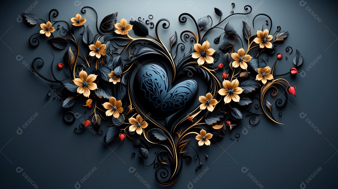 Coração sobre fundo isolado com formato difente.