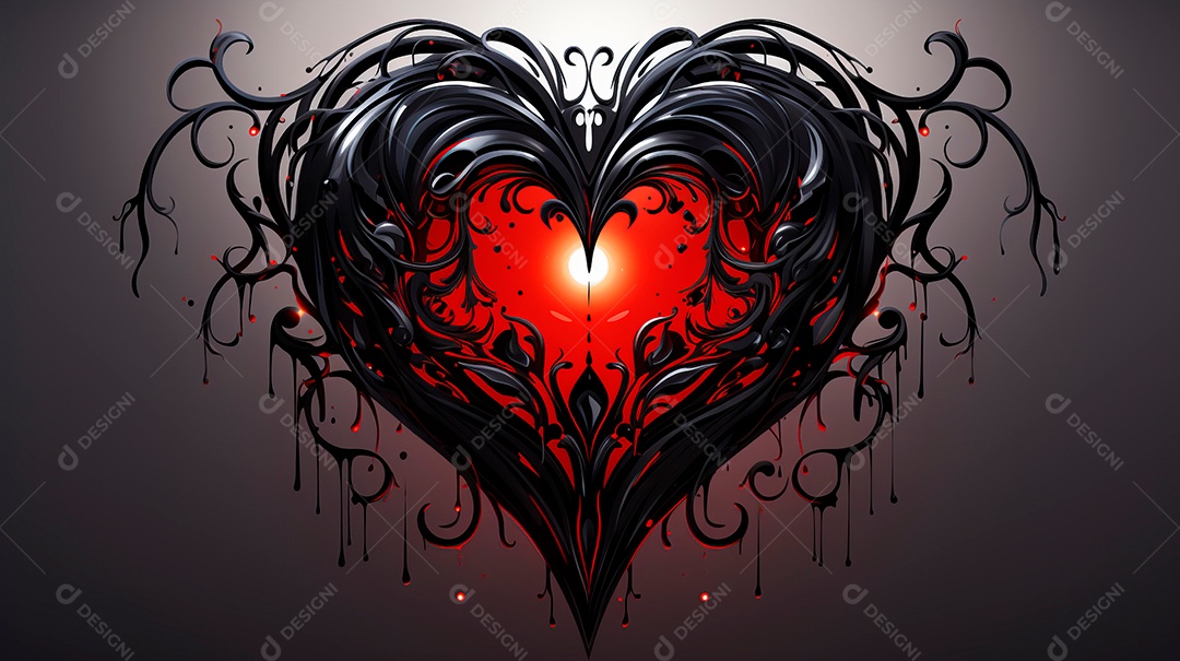 Coração sobre fundo isolado com formato difente.