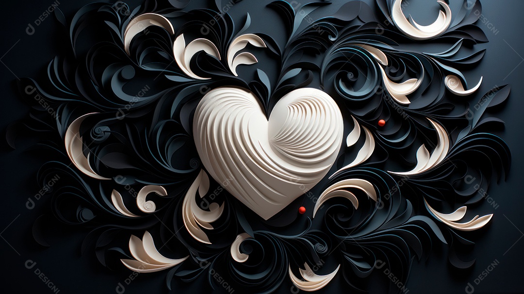 Coração sobre fundo isolado com formato difente.