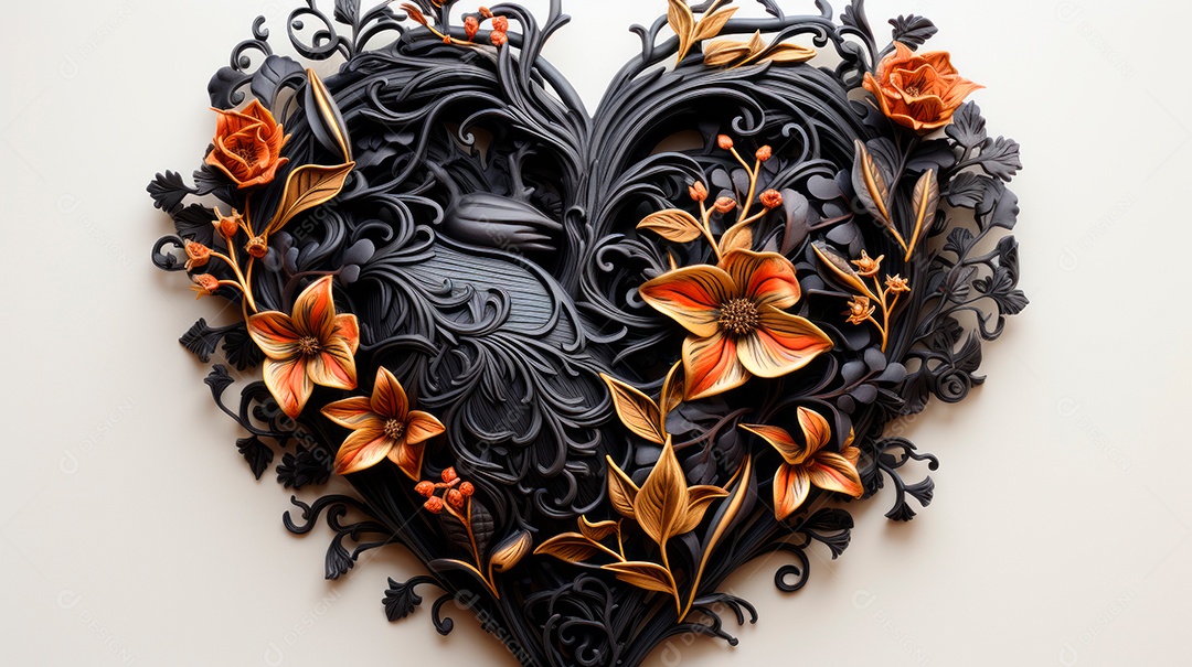 Coração sobre fundo isolado com formato difente.