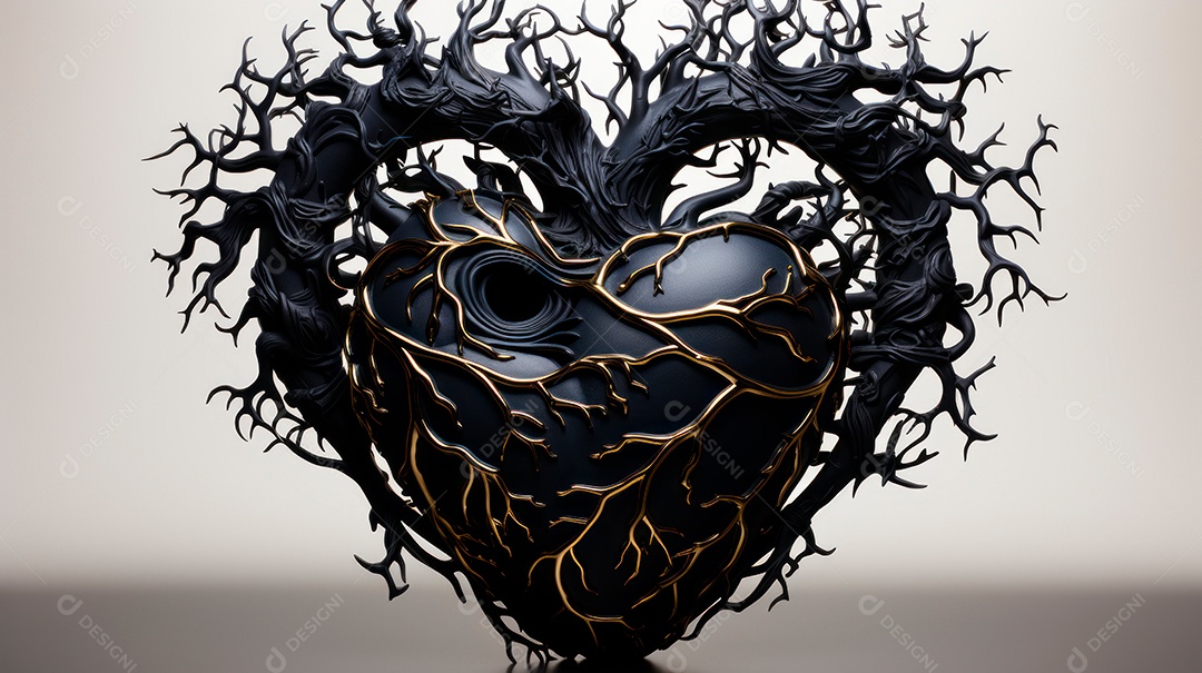 Coração sobre fundo isolado com formato difente.